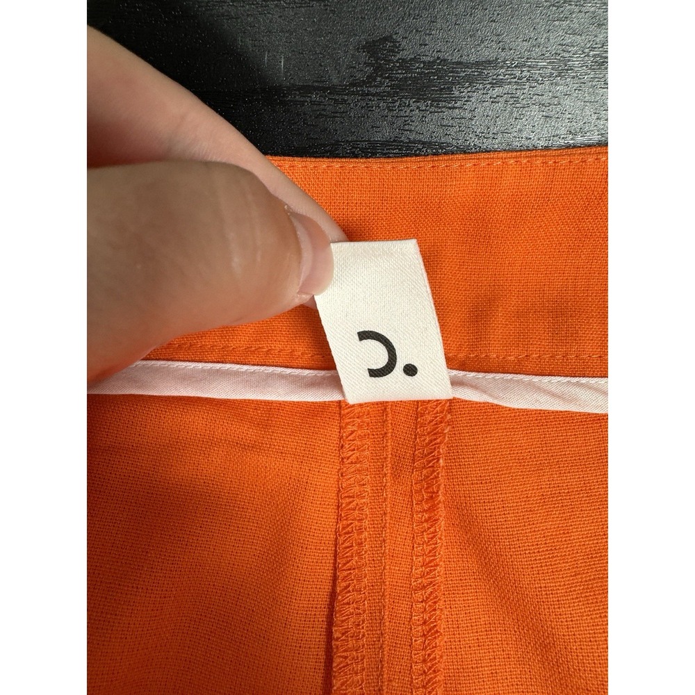 Commense Pleated Wide Leg Flare Linen Cotton Pants Orange - XL - 32x29 - Read - Picture 8 of 15